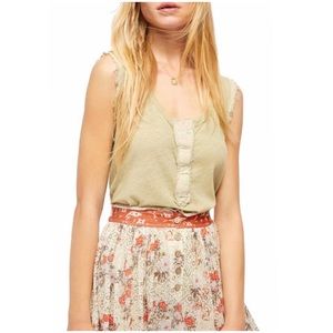 NWT Free People Vacay Tank Top - Cypress Green